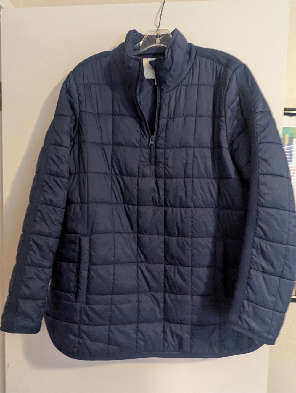 Coldwater Creek Women's Navy Quilted Half-Zip Puffer